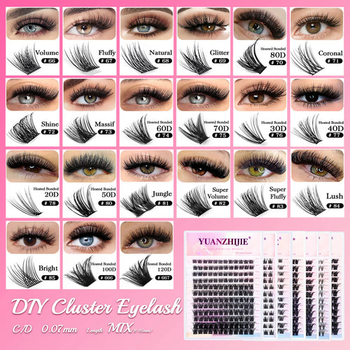 DIY Cluster Lashes – 144 Pcs | Natural C/D Curl – At-Home Mink Extensions