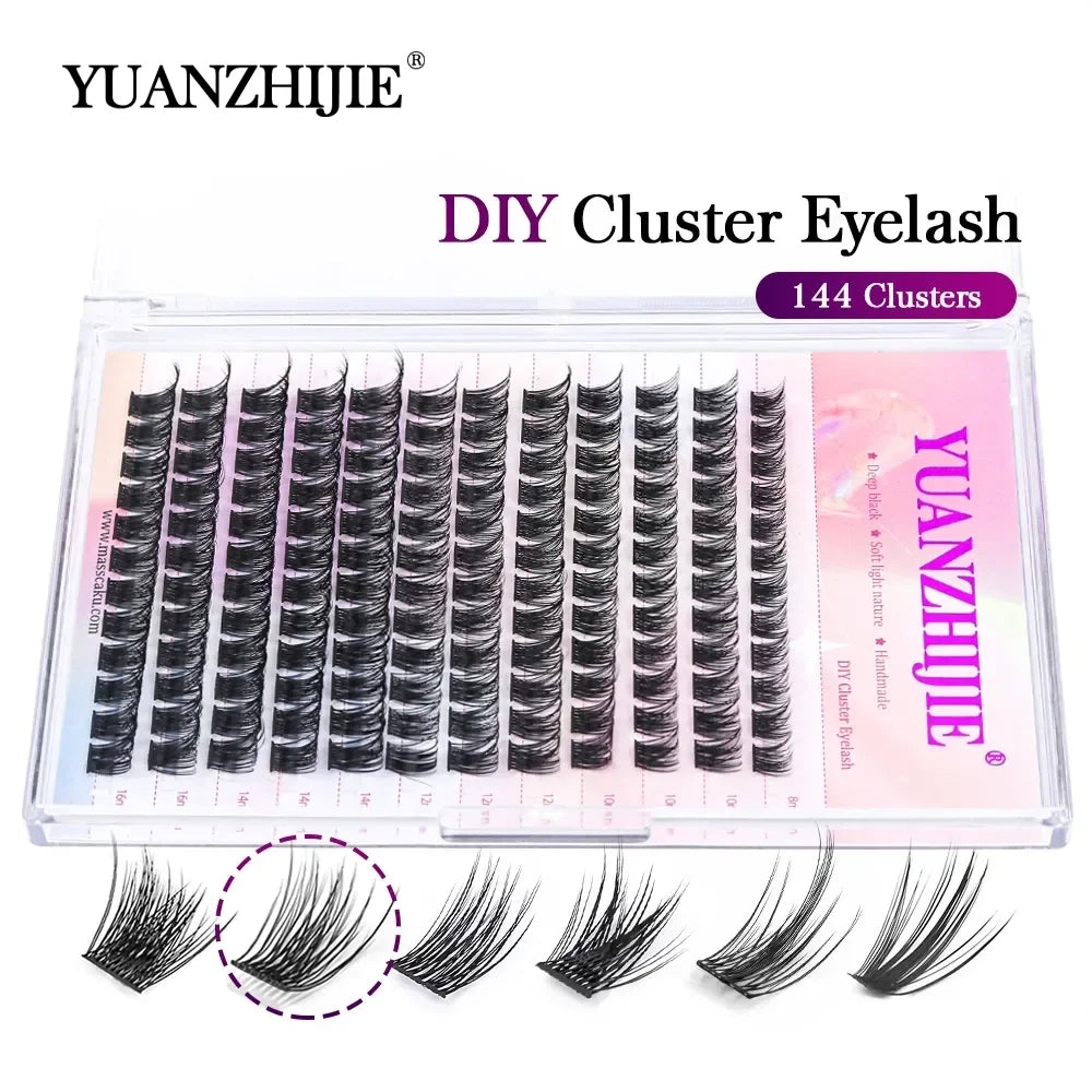 DIY Cluster Lashes – 144 Pcs | Natural C/D Curl – At-Home Mink Extensions