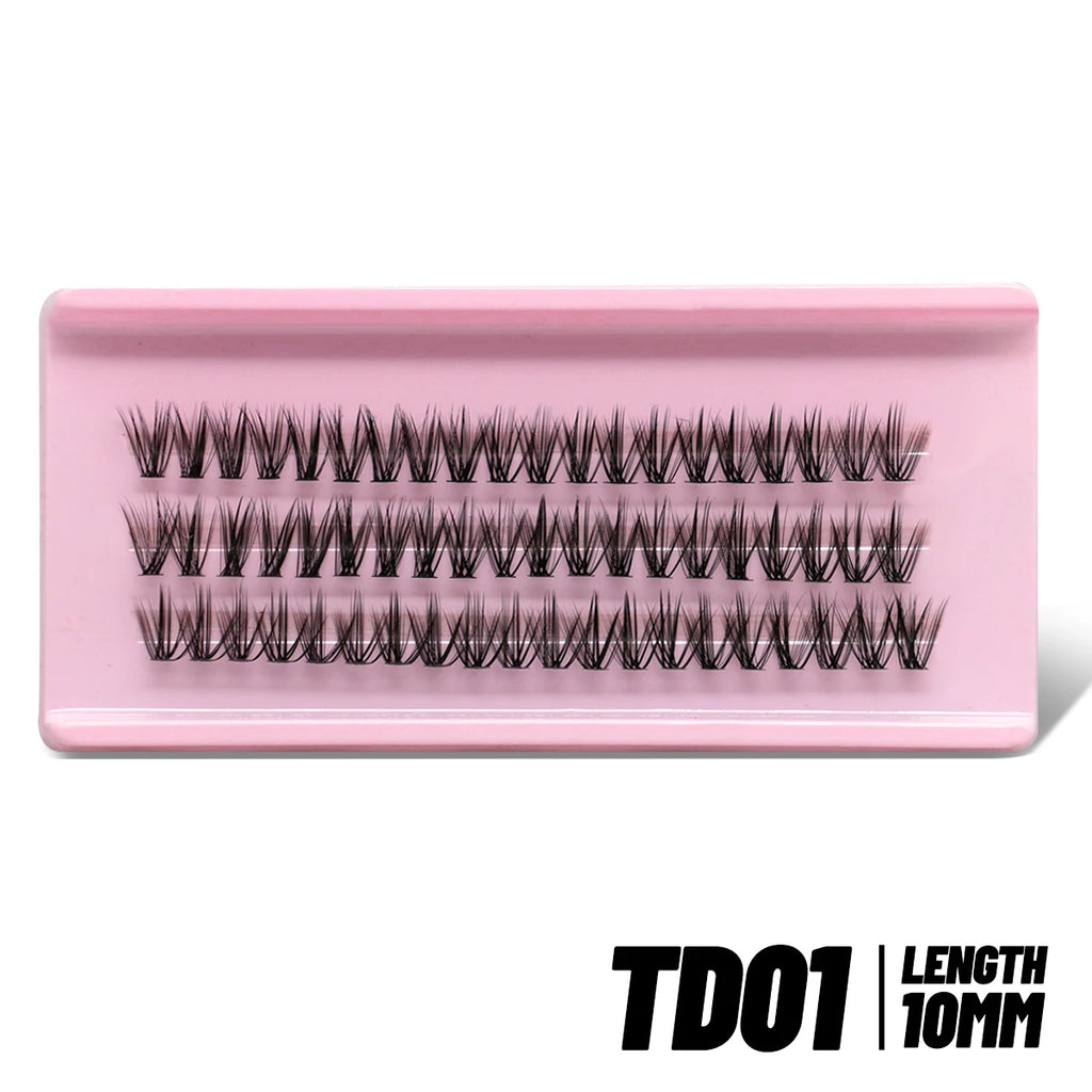 GROINNEYA Cluster Lash Kit – Fluffy Faux Mink, Mixed Lengths