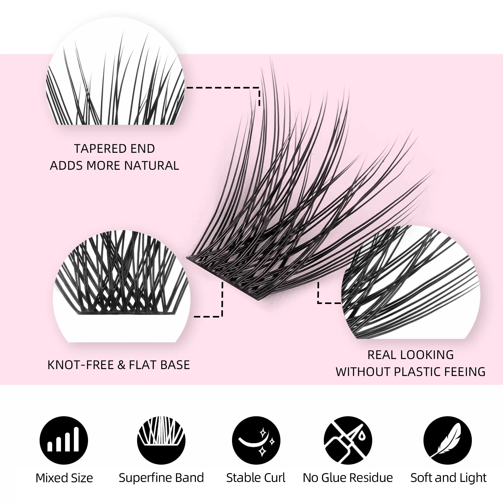 DIY Cluster Lashes – 144 Pcs | Natural C/D Curl – At-Home Mink Extensions