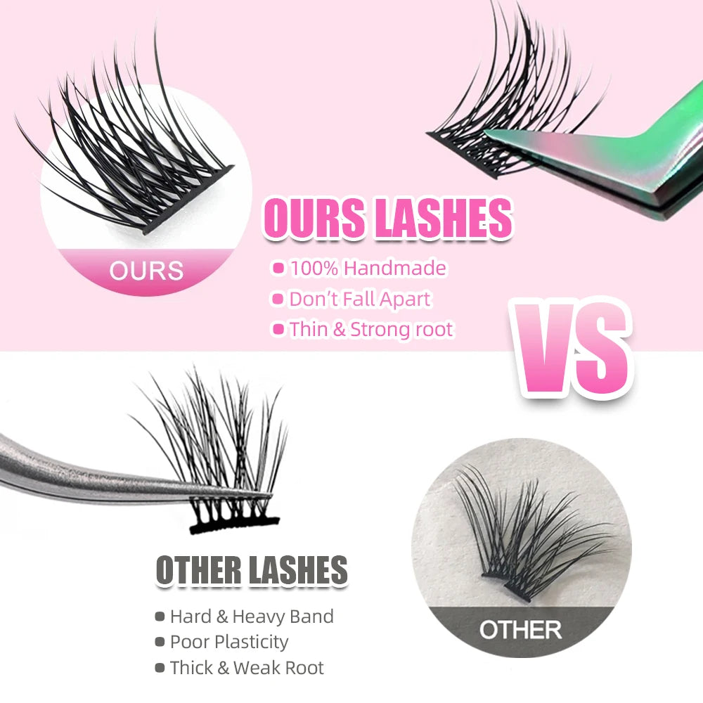 DIY Cluster Lashes – 144 Pcs | Natural C/D Curl – At-Home Mink Extensions